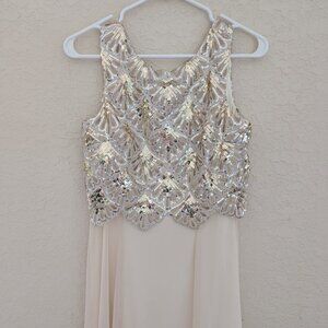 GB Gianni Bini Glam 1920's Great Gatsby Flapper Sequin Maxi Dress Size S